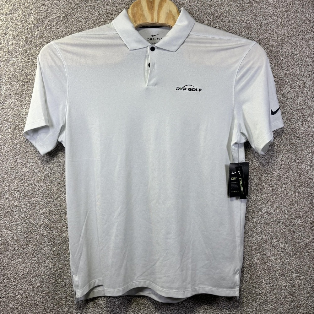 NWT‎ Nike Dri-FIT Polo Shirt Mens Large White RVP Golf Standard Fit Performance
